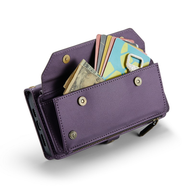 Multi-functional Flip Leather Case with Zipper Wallet for iPhone